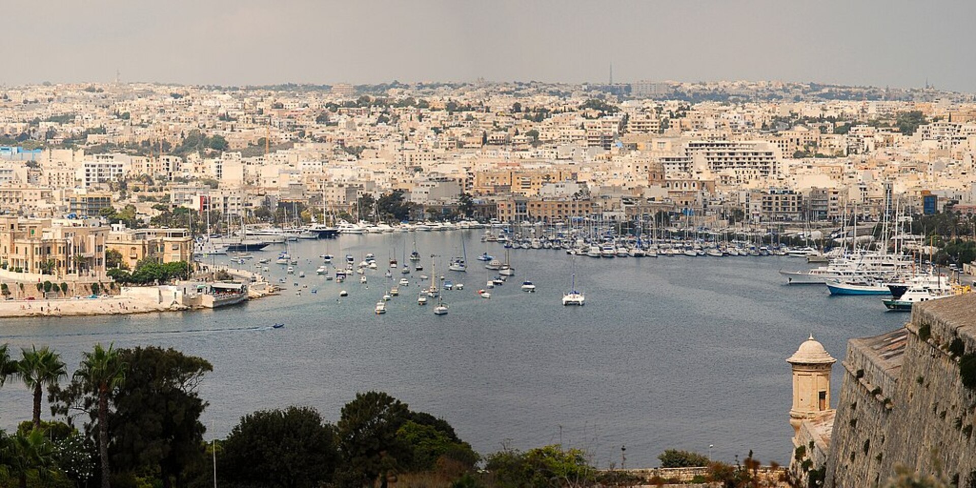 Valletta historic city skyline with Grand Harbor views